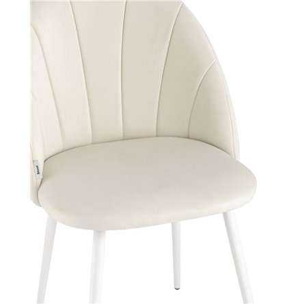 Логан велюр молочный белые ножки