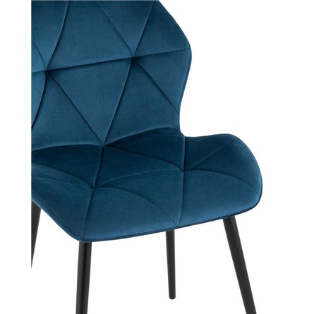 обеденный Эдвин велюр синий ножки металлические