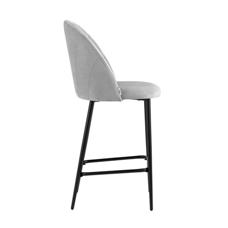 Логан велюр светло-серый ножки металл черный