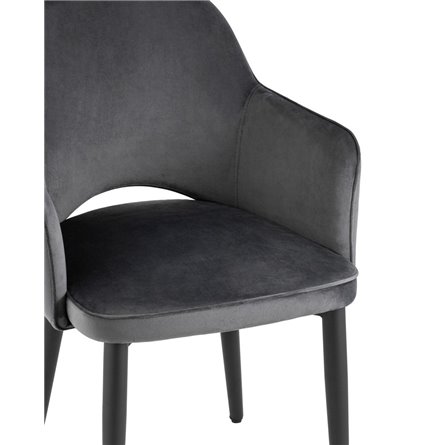 Венера серый обивка велюр ножки из металла черные