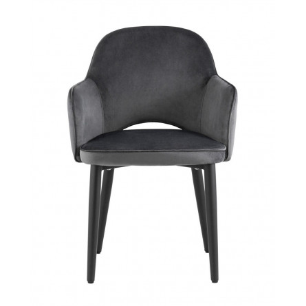 Венера серый обивка велюр ножки из металла черные