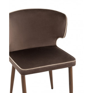 Матео с кантом велюр коричневый ножки дерево