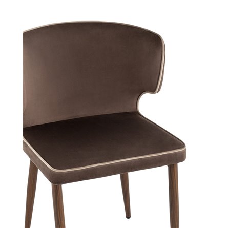 Матео с кантом велюр коричневый ножки дерево