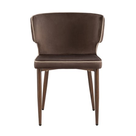 Матео с кантом велюр коричневый ножки дерево