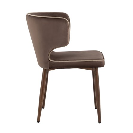 Матео с кантом велюр коричневый ножки дерево