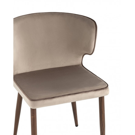 Матео с кантом велюр шампань ножки дерево