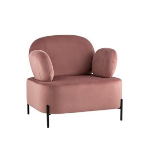 Кэнди с подлокотниками велюр пыльно-розовый