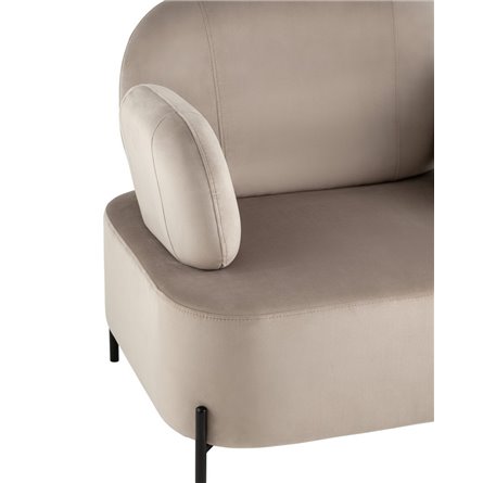 Кэнди с подлокотниками велюр серо-бежевый