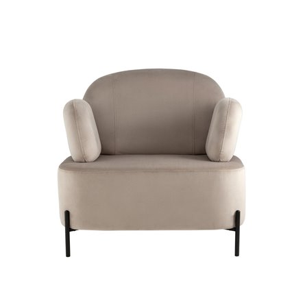 Кэнди с подлокотниками велюр серо-бежевый