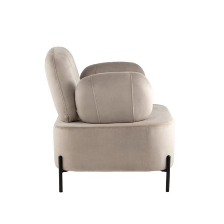 Кэнди с подлокотниками велюр серо-бежевый