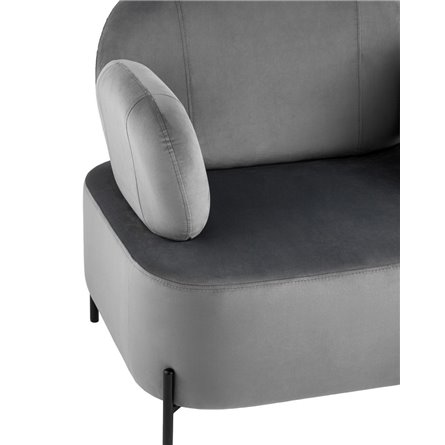 Кэнди с подлокотниками велюр серый