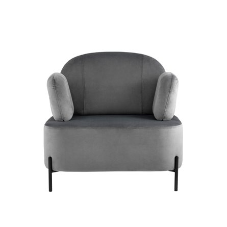 Кэнди с подлокотниками велюр серый