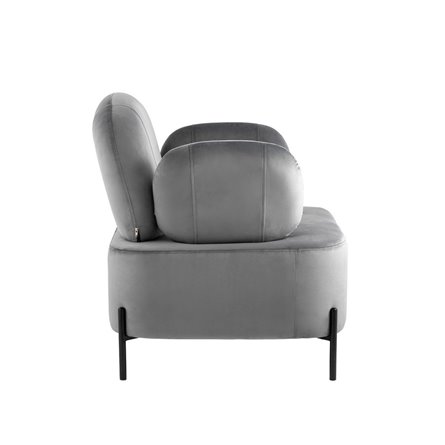 Кэнди с подлокотниками велюр серый