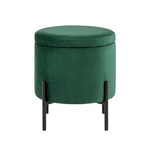 Грейс с ящиком велюр зелёный ножки металл