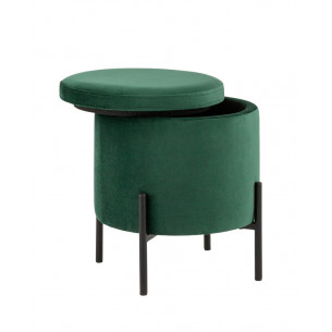 Грейс с ящиком велюр зелёный ножки металл