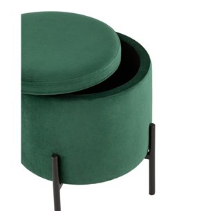 Грейс с ящиком велюр зелёный ножки металл