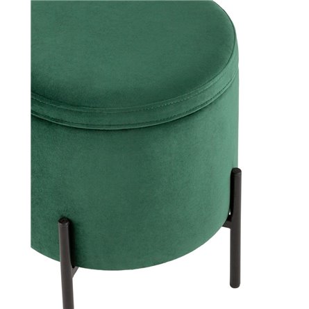 Грейс с ящиком велюр зелёный ножки металл