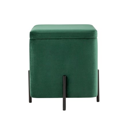 Грейс квадрат с ящиком велюр зелёный ножки металл