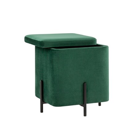Грейс квадрат с ящиком велюр зелёный ножки металл
