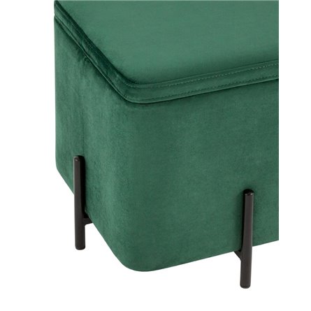 Грейс квадрат с ящиком велюр зелёный ножки металл