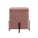 Грейс квадрат с ящиком велюр пыльно-розовый ножки металл