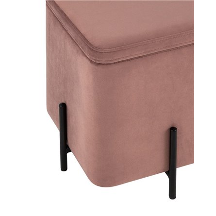 Грейс квадрат с ящиком велюр пыльно-розовый ножки металл