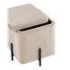 Грейс квадрат с ящиком велюр серо-бежевый ножки металл Грейс квадрат с ящиком велюр серо-бежевый ножки металл