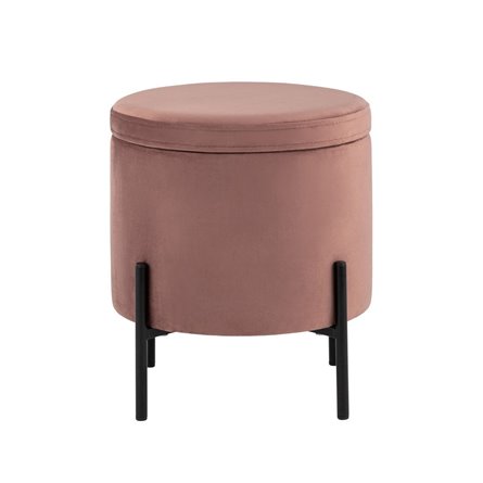 Грейс с ящиком велюр пыльно-розовый ножки металл