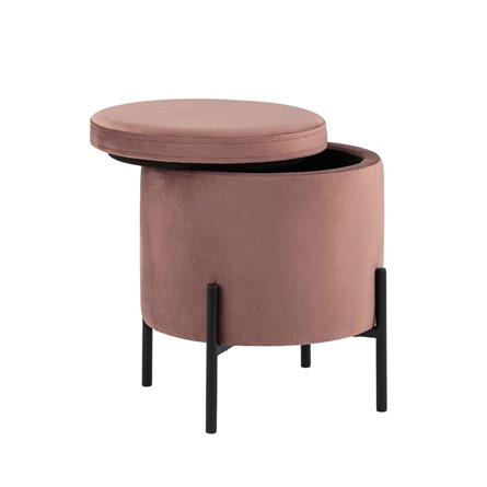 Грейс с ящиком велюр пыльно-розовый ножки металл
