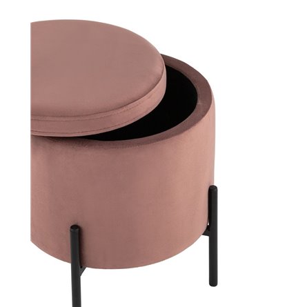 Грейс с ящиком велюр пыльно-розовый ножки металл
