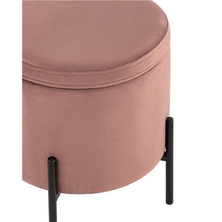 Грейс с ящиком велюр пыльно-розовый ножки металл
