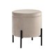 Грейс с ящиком велюр серо-бежевый на металлических черных ножках