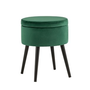 Клайс с ящиком велюр зелёный ножки металл черные
