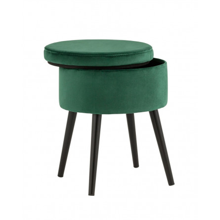 Клайс с ящиком велюр зелёный ножки металл черные