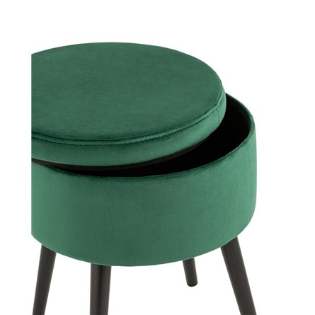 Клайс с ящиком велюр зелёный ножки металл черные