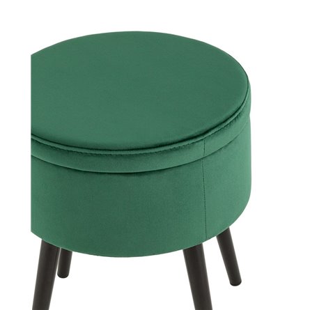 Клайс с ящиком велюр зелёный ножки металл черные