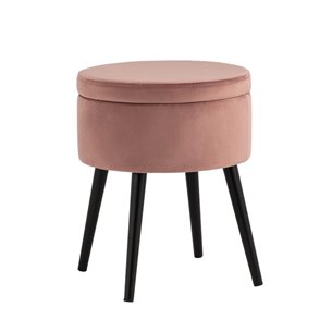 Клайс с ящиком велюр пыльно-розовый ножки металл черные