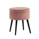 Клайс с ящиком велюр пыльно-розовый ножки металл черные