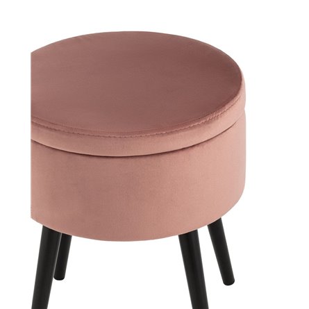 Клайс с ящиком велюр пыльно-розовый ножки металл черные