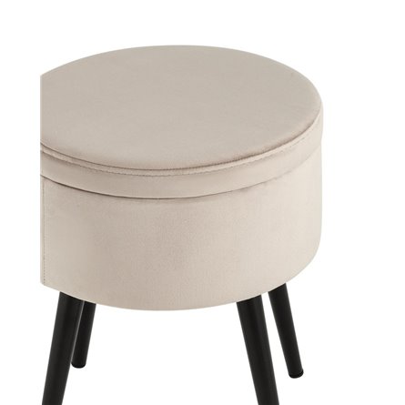 Клайс с ящиком велюр серо-бежевый ножки металл черные