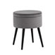 Клайс с ящиком велюр серый ножки металл черные