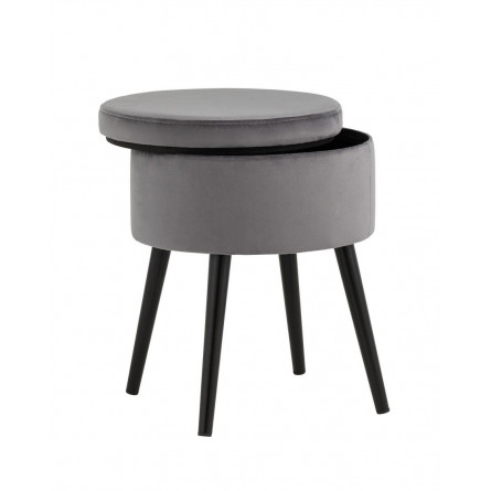 Клайс с ящиком велюр серый ножки металл черные