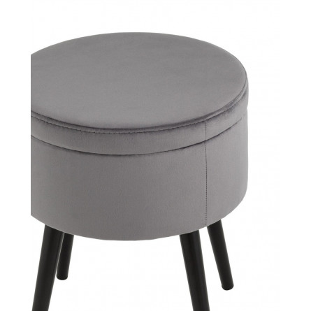 Клайс с ящиком велюр серый ножки металл черные