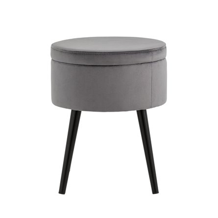 Клайс с ящиком велюр серый ножки металл черные