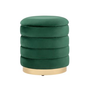 с ящиком Франсис велюр зелёный с декорированным основанием