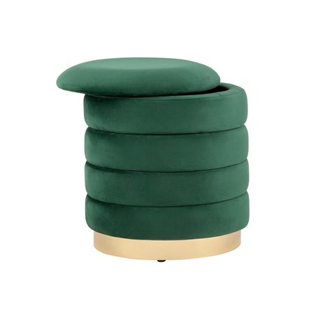 с ящиком Франсис велюр зелёный с декорированным основанием