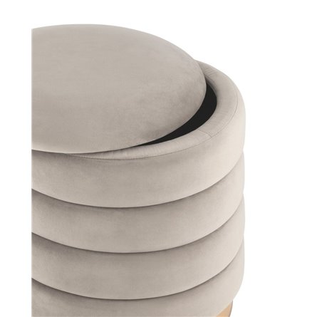 с ящиком Франсис велюр серо-бежевый с декорированным