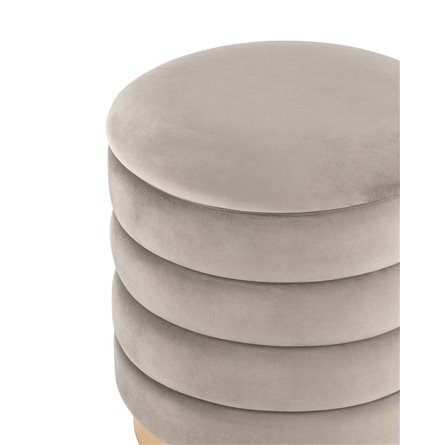 с ящиком Франсис велюр серо-бежевый с декорированным