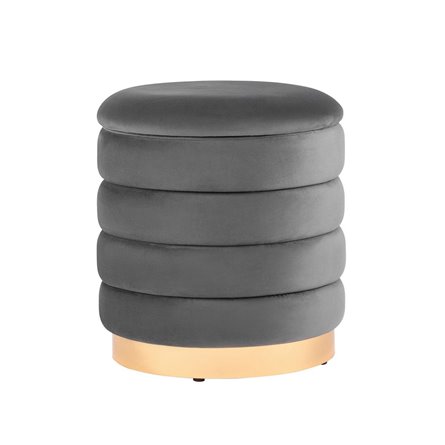 Франсис с ящиком велюр серый с декорированным основанием