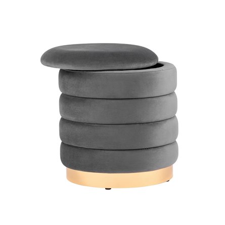 Франсис с ящиком велюр серый с декорированным основанием